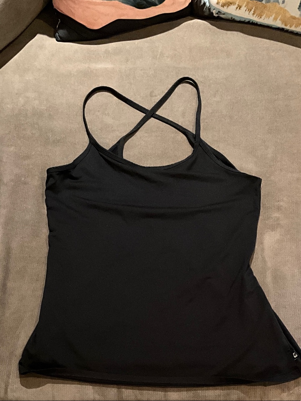 Fabletics Black Crisscross Strappy Tank Top